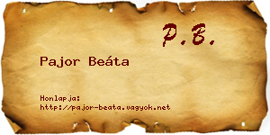 Pajor Beáta névjegykártya